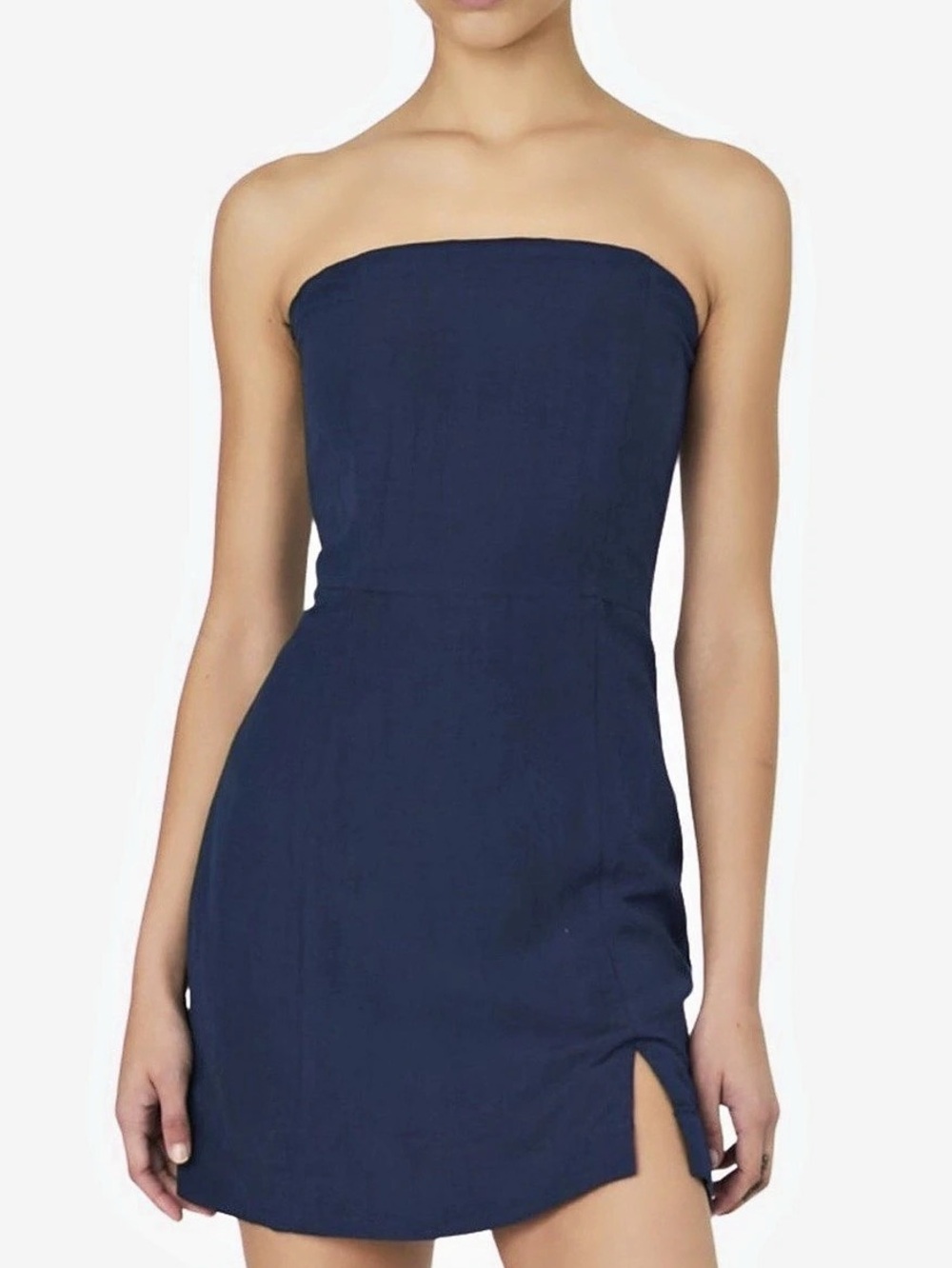 French Connection Strapless Mini Dress in Blue Size 8 NWT